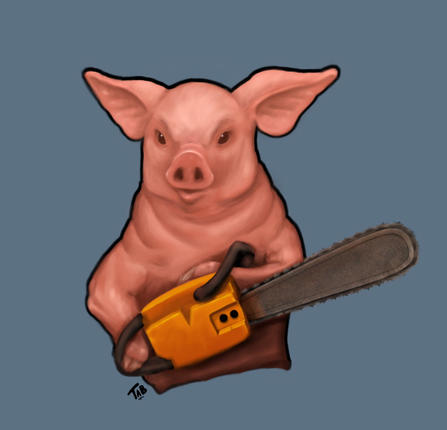Pig with Chainsaw